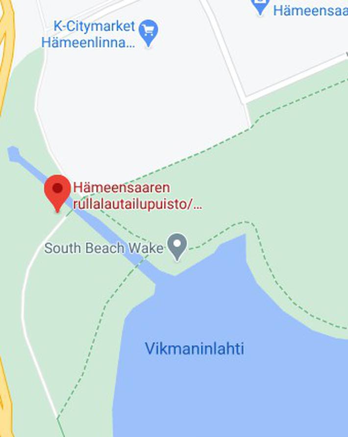 Kuvassa on hämeensaaren skeittiparkki kartalla Kuvassa on hämeensaaren skeittiparkki kartalla